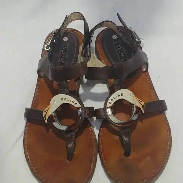 [BUNJANG] Celine Leather Strap Flat Sandals / 235 정품 셀린느 가죽 샌달 샌들