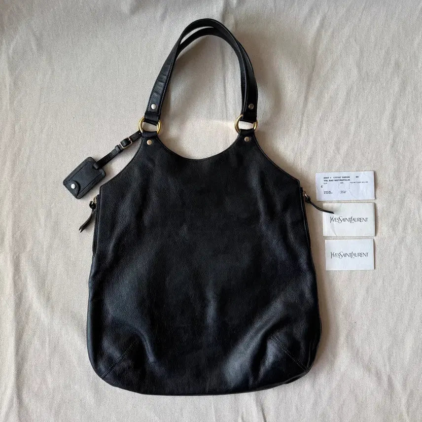 [BUNJANG] Yves Saint Laurent Metropolis Hobo Bag Black Grain Leather / 입생로랑 트리뷰트 메트로폴리스 토트 숄더백 블랙