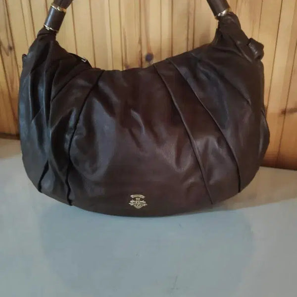 [BUNJANG] Bally Brown Leather Hobo Bag / 발리 브라운 레더 호보백 크로와상
