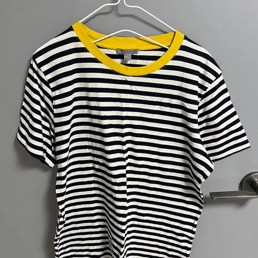 [BUNJANG] COS Striped Short Sleeve T-Shirt Yellow Colorblock / cos 코스 줄무늬 반팔 티셔츠 옐로우 배색