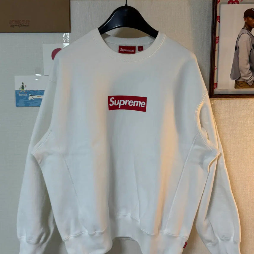 [BUNJANG] Supreme Washed Box Logo Crewneck White - 25SS / (M)슈프림 워시드 박스로고 크루넥 화이트 - 25SS