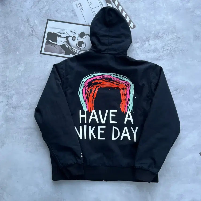 [BUNJANG] Nike Have A Nike Day Graphic Canvas Hooded Zip-Up Jacket / 나이키 해브 어 나이키 데이 그래픽 캔버스 후드 집업 자켓