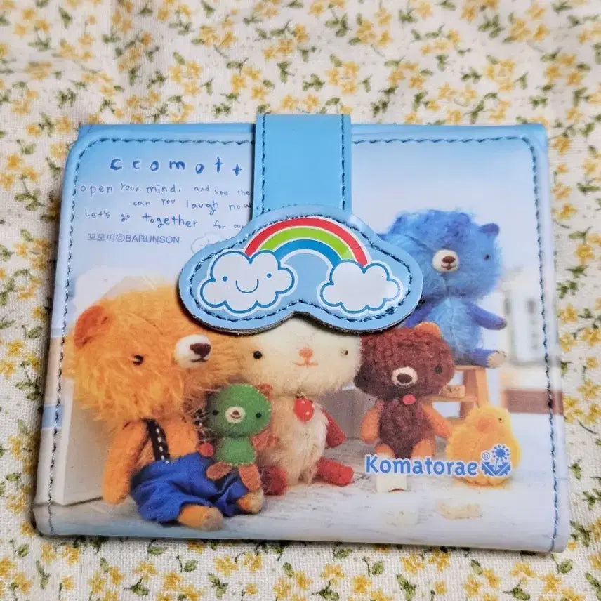 [BUNJANG] Comotti Blue Bear Pattern Vintage Wallet / 고전문구) 꼬모띠 파란색 지갑 곰돌이 패턴 고전지갑 빈티지지갑