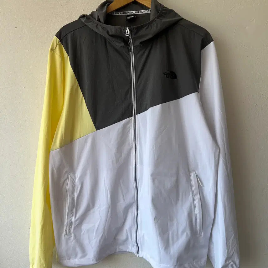 [BUNJANG] The North Face Men's Color Block Windbreaker Hooded Zip-Up Jumper Size 110 / 노스페이스 남성 컬러블럭 바람막이점퍼 후드집업점퍼 110