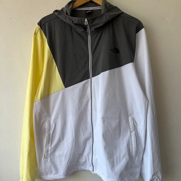 [BUNJANG] The North Face Men's Color Block Windbreaker Hooded Zip-Up Jumper Size 110 / 노스페이스 남성 컬러블럭 바람막이점퍼 후드집업점퍼 110