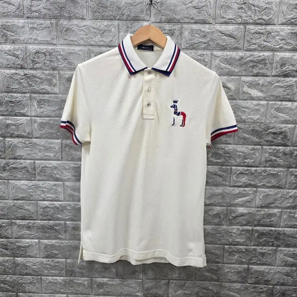[BUNJANG] Hazzys Golf Wear Short Sleeve Polo Shirt White Size 100 / 헤지스  골프웨어 반팔 카라티 화이트 사이즈 100