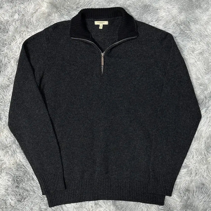[BUNJANG] Burberry Merino Wool Half-Zip Knit - Size M / 버버리 메리노울 하프집업 니트 정품