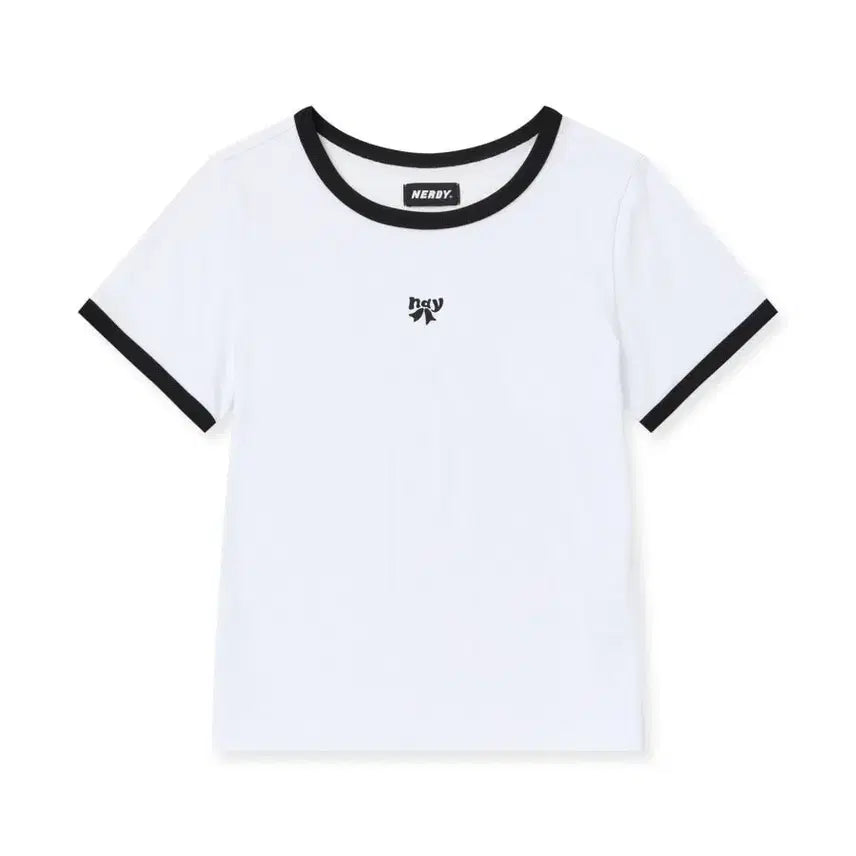 [BUNJANG] Nerdy Ringer Short Sleeve T-Shirt White / 널디 링거 반팔티 화이트