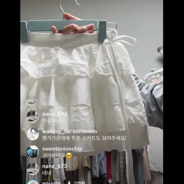 [BUNJANG] Vintage Ruffle Mini Skirt / 빈티지 캉캉 스커트 흰색 모리갸루진리stc스즈코몽글후유