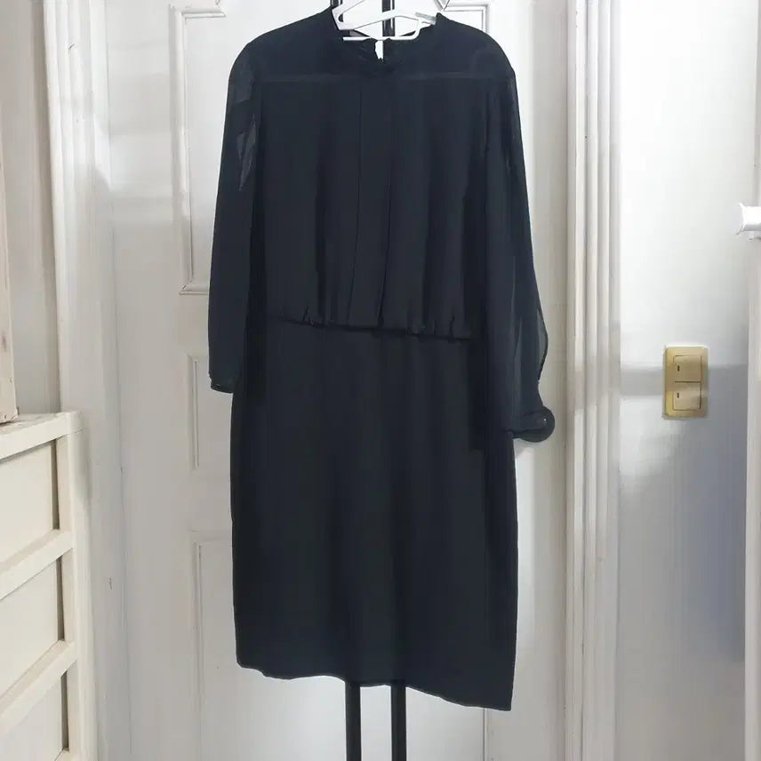 [BUNJANG] Chiffon Dress Black Women's Size 66 / 여름용 쉬폰 원피스 블랙 여성66