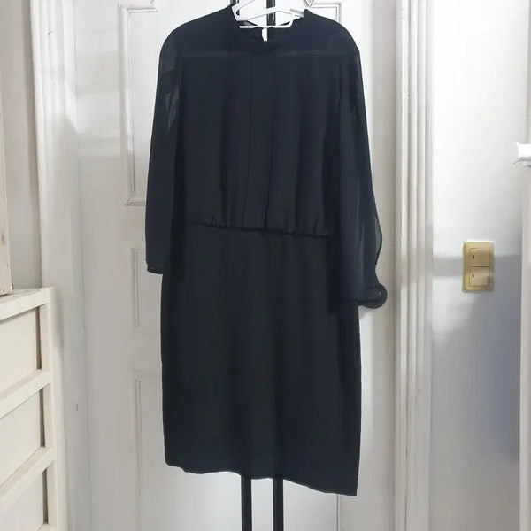 [BUNJANG] Chiffon Dress Black Women's Size 66 / 여름용 쉬폰 원피스 블랙 여성66