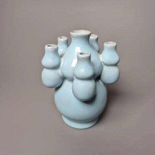 [BUNJANG] Northern Song Dynasty Yaozhou Celadon Lotus Vase / 북송 여요 청자 천청유 오련호로병 중국도자기 골동품 고미술품 수집품
