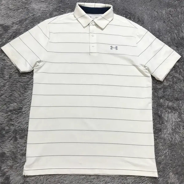 [BUNJANG] Under Armour HeatGear Striped Short Sleeve Polo Shirt (L) / [[L, A급] 언더아머(UA) 히트기어 스트라이프 반팔카라티@762