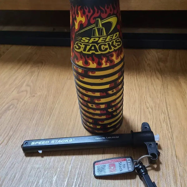 [BUNJANG] WSSA Official Speed Stacks Black Flame Cups, Pouch, and Holder / (선수용)WSSA 공식 스피드스택스 블랙 플레임 컵, 파우치 및 홀더