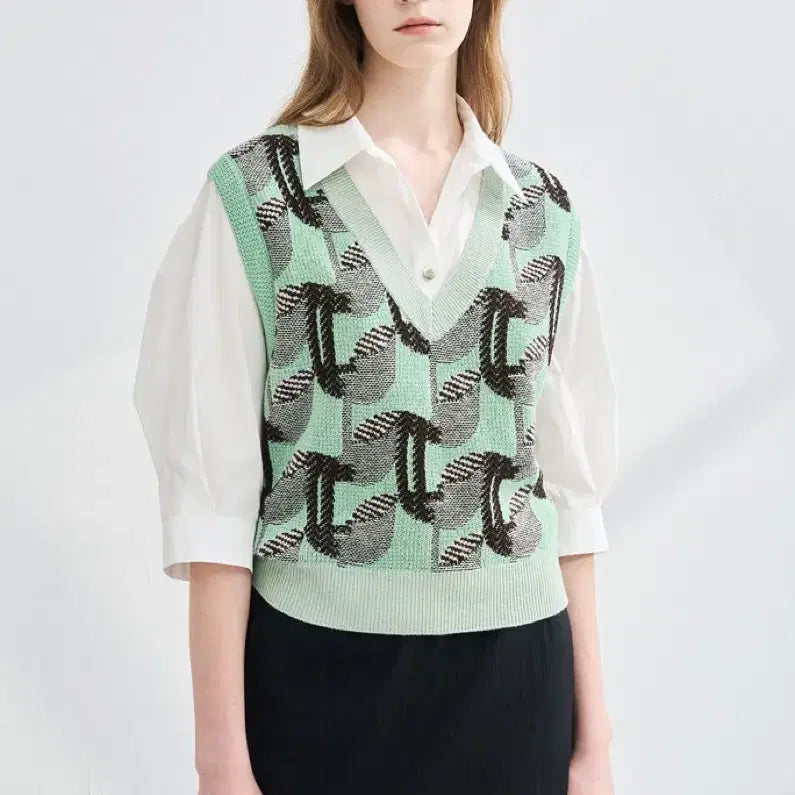 [BUNJANG] 25 Rate Jacquard Knit Vest / 25 래트 자카드 니트 베스트 한섬