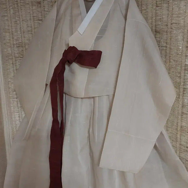[BUNJANG] Premium Silk Women's Hanbok Set - Ivory / 고급본견 여성한복 아이보리 세트