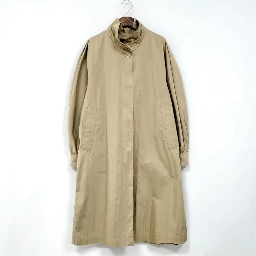 [BUNJANG] Time Oversized High-Neck Single Long Trench Coat / 타임 오버사이즈 하이넥 싱글 롱트렌치 B285