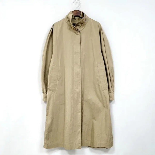 [BUNJANG] Time Oversized High-Neck Single Long Trench Coat / 타임 오버사이즈 하이넥 싱글 롱트렌치 B285