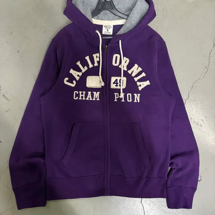 [BUNJANG] MANWONSHOP Who Are You Logo Hoodie Zip-up Purple XL / 만원샵 후아유 로고 후드집업 퍼플 XL