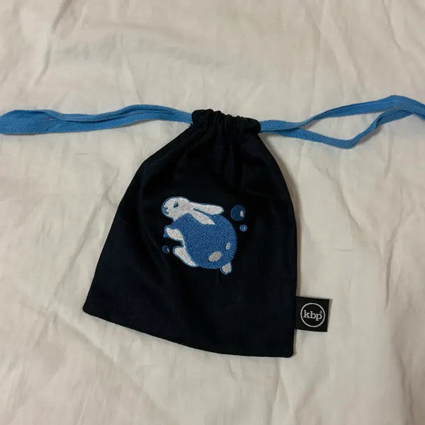 [BUNJANG] KBP Lucky Pouch Black Rabbit Embroidery Pouch / KBP 복주머니 파우치 블랙 토끼 자수