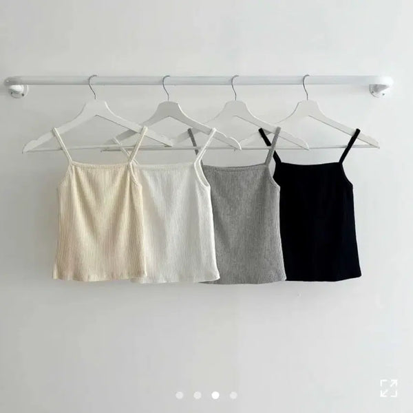 [BUNJANG] A-bly Ribbed Knit Sleeveless Crop Top / 에이블리 바스 테니 크롭 골지 나시