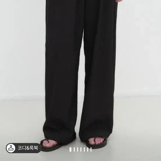[BUNJANG] SJSJ Panel Drawstring Wide Pants Black / SJSJ 패널 드로우스트링 와이드 팬츠 블랙