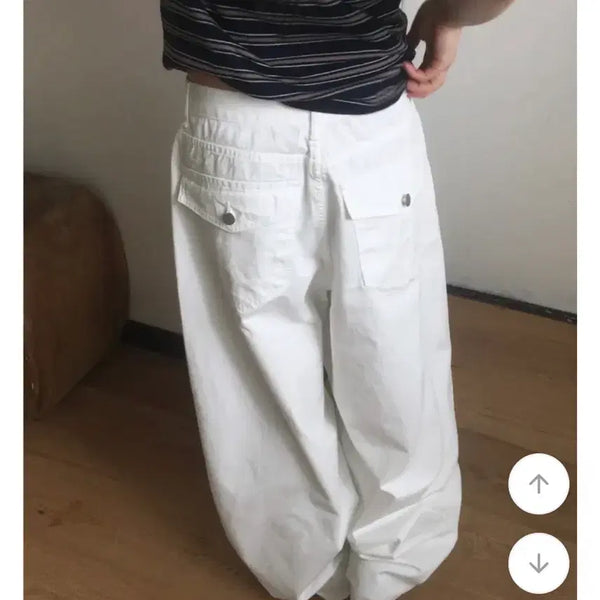 [BUNJANG] WNDERFUL NUDIE Back Pocket Wide Cotton Pants / 새상품 윈더윈더 노디 백포켓 와이드 코튼팬츠