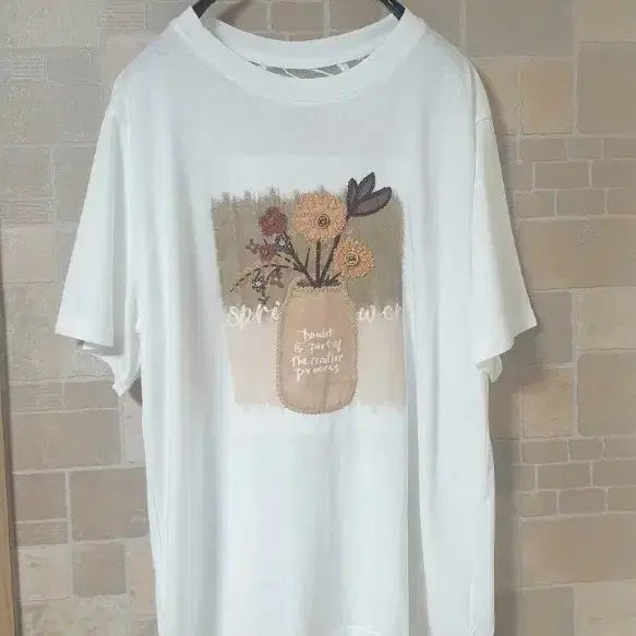 [BUNJANG] Women's Sheer Floral Mesh T-Shirt / 여성 예쁜꽃뒤망사티(새옷)
