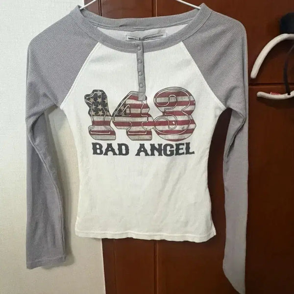 [BUNJANG] Sculptor Bad Angel 143 Henley Long Sleeve T-Shirt / 스컬프터 BAD ANGEL 143 헨리넥 긴팔 티셔츠 (새상품)