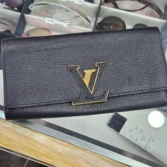 [BUNJANG] Louis Vuitton Black Leather Long Wallet / 루이비통 블랙 가죽 장지갑
