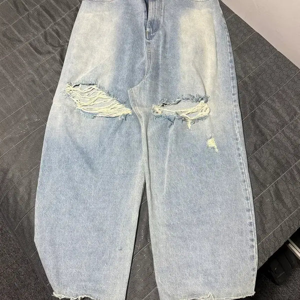 [BUNJANG] Light Destroyed Jeans / (새상품)라이트 디스트로이드진 찢어진 청바지 연청바지