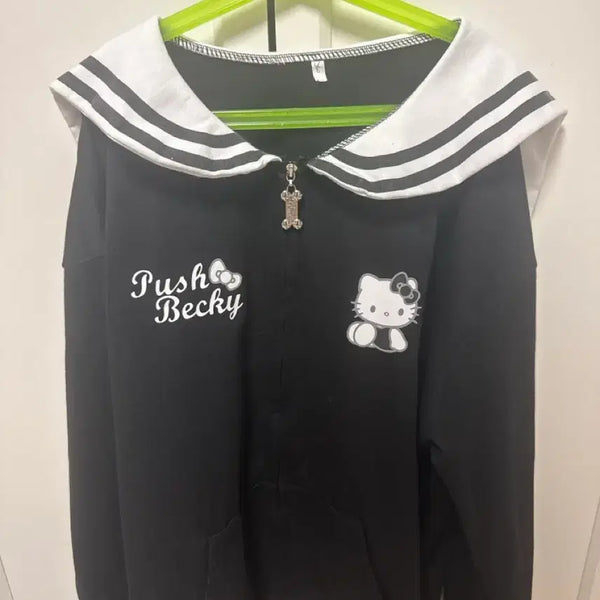 [BUNJANG] Hello Kitty Marine Look Zip-Up Jacket / 헬로키티 마린룩 집업