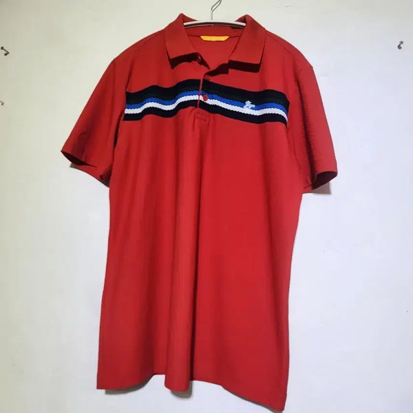 [BUNJANG] Louis Castel Vintage Red Men's Golf Collared Short-Sleeve T-Shirt Size 100 / 빈티지존 루이까스텔 골프 카라 반팔티 100