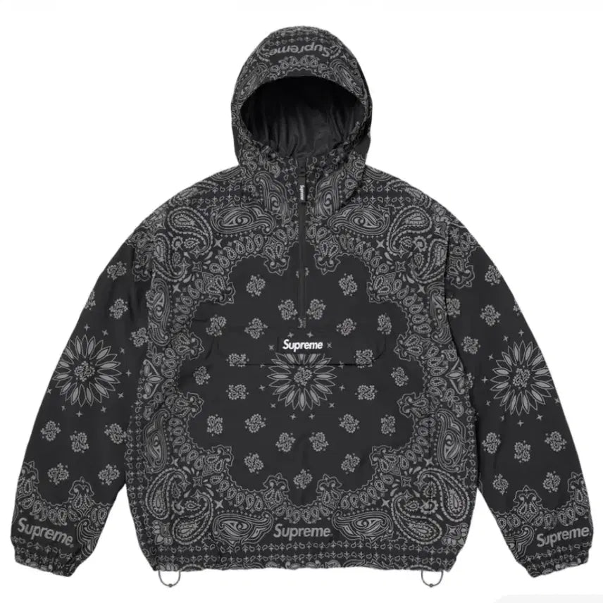 [BUNJANG] Supreme Reflective Bandana Anorak Black SS26 / 슈프림 리플렉티브 반다나 아노락 블랙 - 26SS