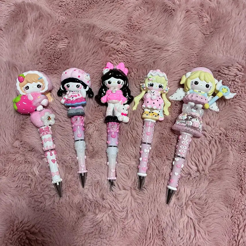 [BUNJANG] Handmade Hello Kitty Figure Bead Pen / 수제 키티 피규어 수제 볼펜 볼펜꾸미기 비즈 볼펜 핸드메이드 볼펜 볼꾸