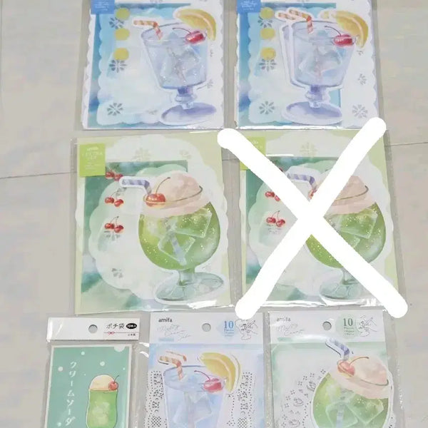 [BUNJANG] Cream Soda Stationery Set / 일본 크림소다 편지지,미니카드,미니봉투