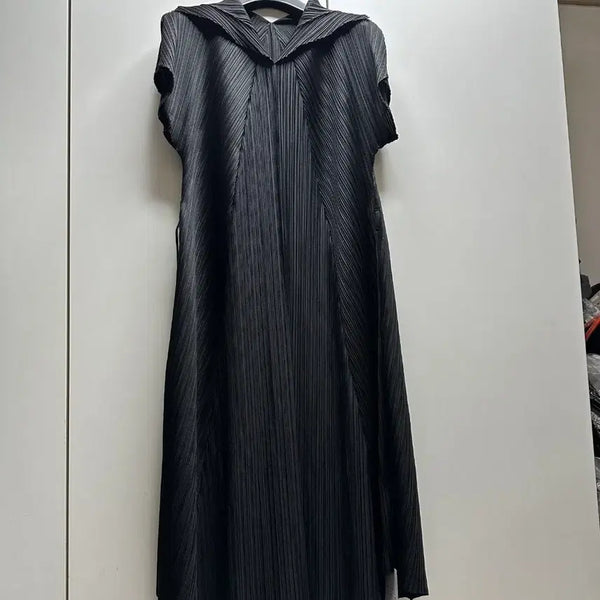 [BUNJANG] Black Pleated Long Dress / 플리츠 블랙 원피스 멋지고 하객룩에도 좋은 55ㅡ66날씬77