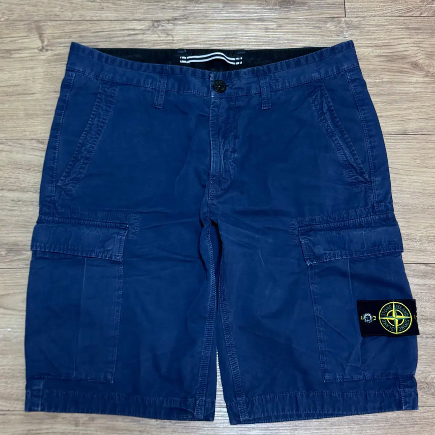 [BUNJANG] Stone Island Badge Shorts Navy Cotton / (31)스톤아일랜드 와펜 쇼츠 반바지 네이비