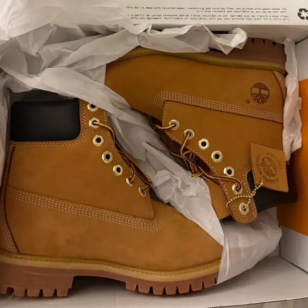 [BUNJANG] Timberland Premium 6-Inch Waterproof Boots Wheat Nubuck / [245]팀버랜드 프리미엄 6인치 워터프루프 부츠 위트 누벅 - 미디움
