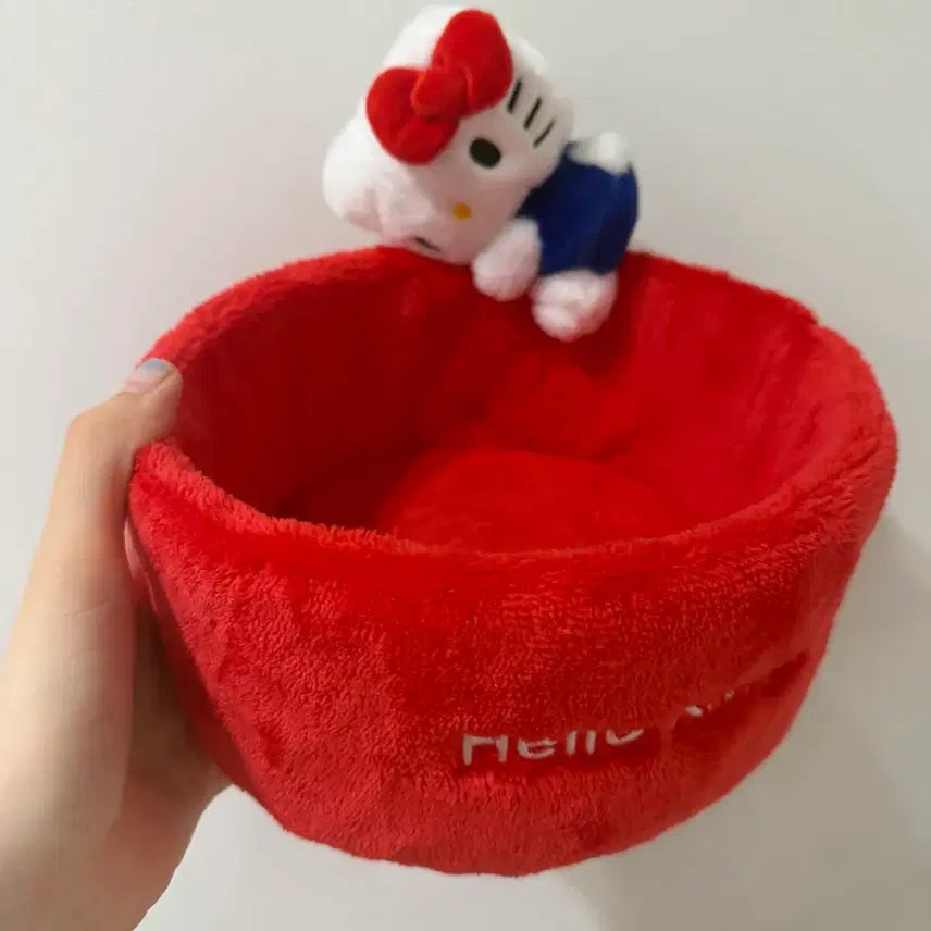 [BUNJANG] Sanrio Hello Kitty Round Basket Case / 산리오 헬로키티 원형 바구니 케이스