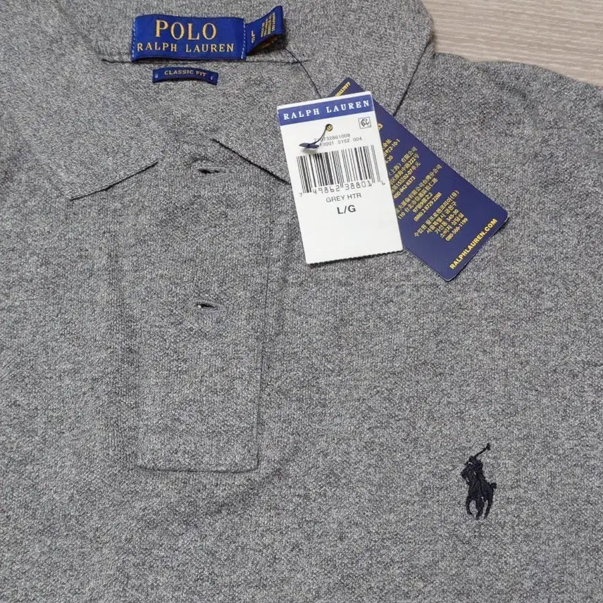 [BUNJANG] Polo Ralph Lauren Classic Fit Long Sleeve Polo Shirt Grey / [L/105] 폴로 랄프로렌 클래식핏 긴팔 롱슬리브 카라티 그레이