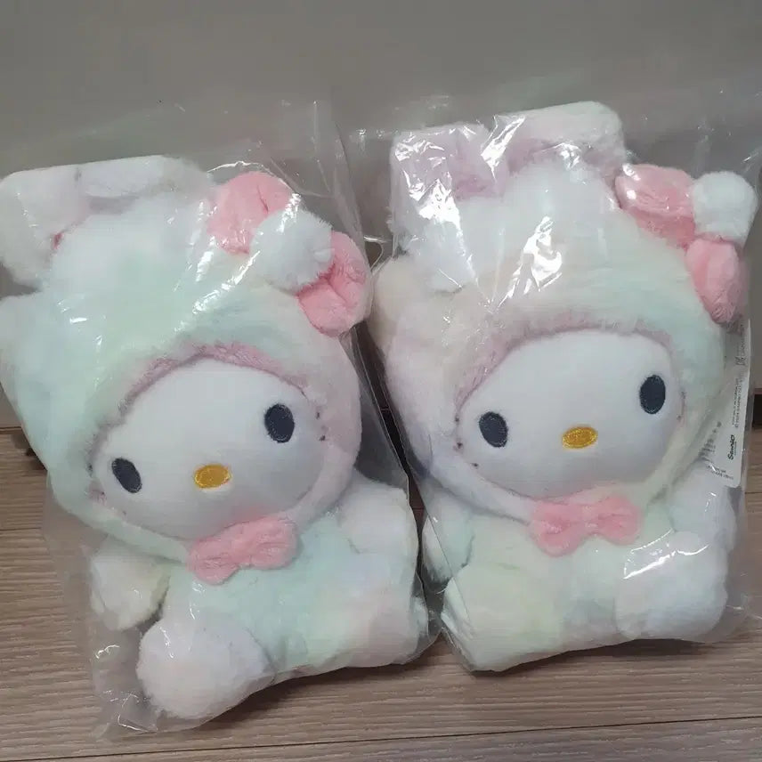 [BUNJANG] Hello Kitty Rabbit Pastel Rainbow Plush Keychain / 헬로키티 토끼 키티 파스텔 무지개 인형 키링