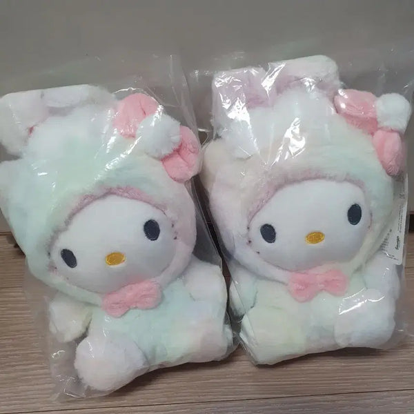 [BUNJANG] Hello Kitty Rabbit Pastel Rainbow Plush Keychain / 헬로키티 토끼 키티 파스텔 무지개 인형 키링