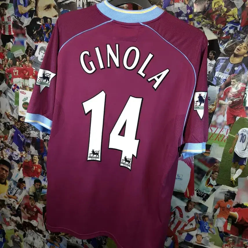[BUNJANG] Aston Villa 2001-2002 David Ginola #14 Football Jersey XL / 아스톤빌라 01-02 지놀라 유니폼