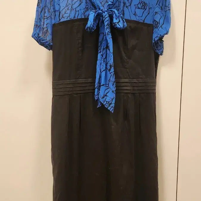 [BUNJANG] Anacapri Blue Flower See-Through Midi Dress / 아나카프리 블루 플라워 시스루 원피스