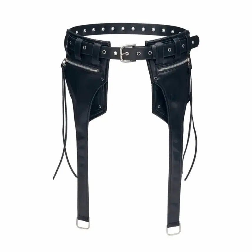 [BUNJANG] Recito Leather Long Cargo Pocket Belt / 레씨토 Leather Long Cargo Pocket Belt