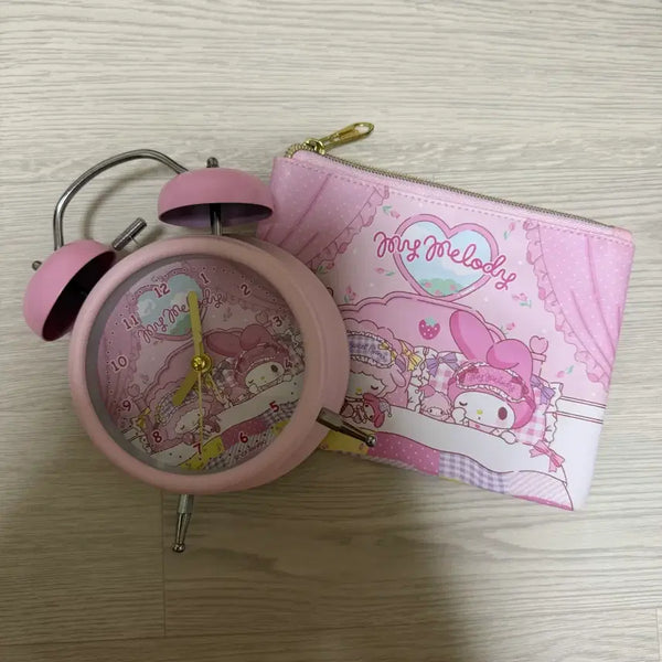[BUNJANG] Sanrio My Melody My Sweet Piano Alarm Clock & Pouch Bundle Set / [일괄] 2023 마이멜로디 마이스윗피아노 쿠지 자명종 시계 + 파우치