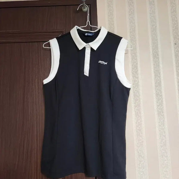 [BUNJANG] Cleveland Golf Sleeveless Collar T-Shirt Black / 클리브랜드 골프 민소매 카라티 블랙