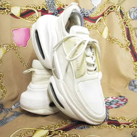 [BUNJANG] Balmain B Bold Oversole Sneakers White/Off-White Leather Women's US 7 / 프랑스명품 발망 화이트계열 B Bold 오버솔 여성 스니커즈 240
