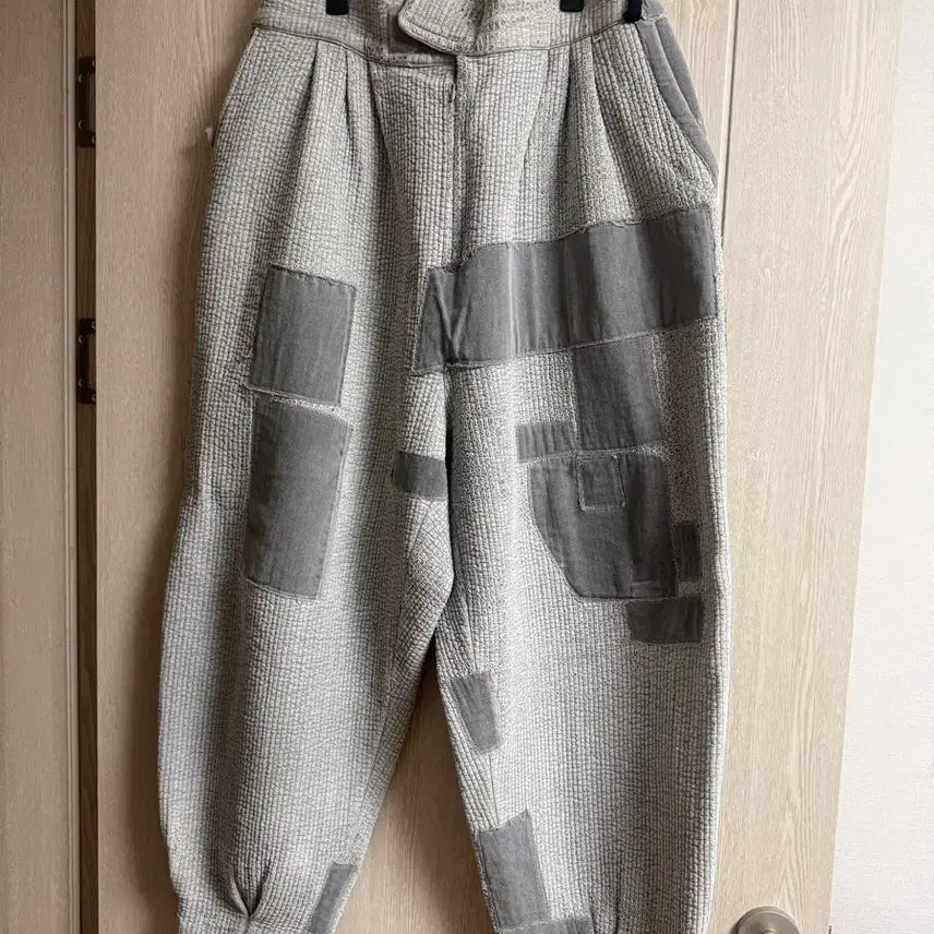 [BUNJANG] Patchwork Wide Jogger Pants (Gray) / 패치워크 와이드 조거 팬츠 (그레이)